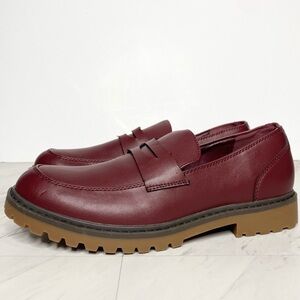 Abound Tate Burgundy Red Lug Penny Loafer 8 1/2 M